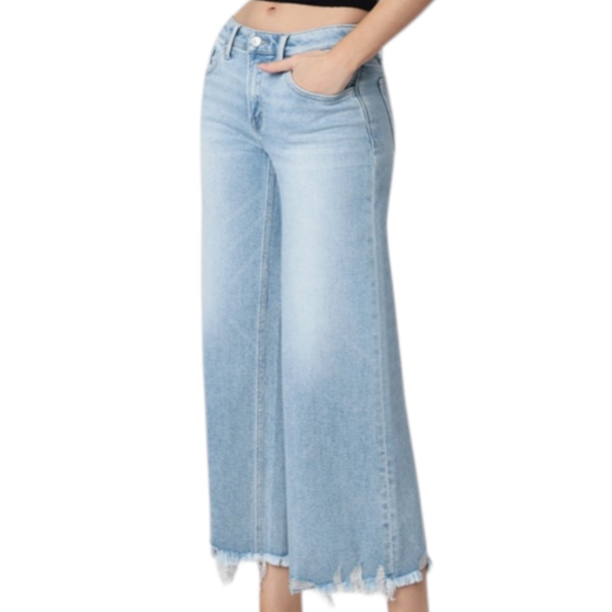 Vervet Mid Rise Crop Wide Leg T7278