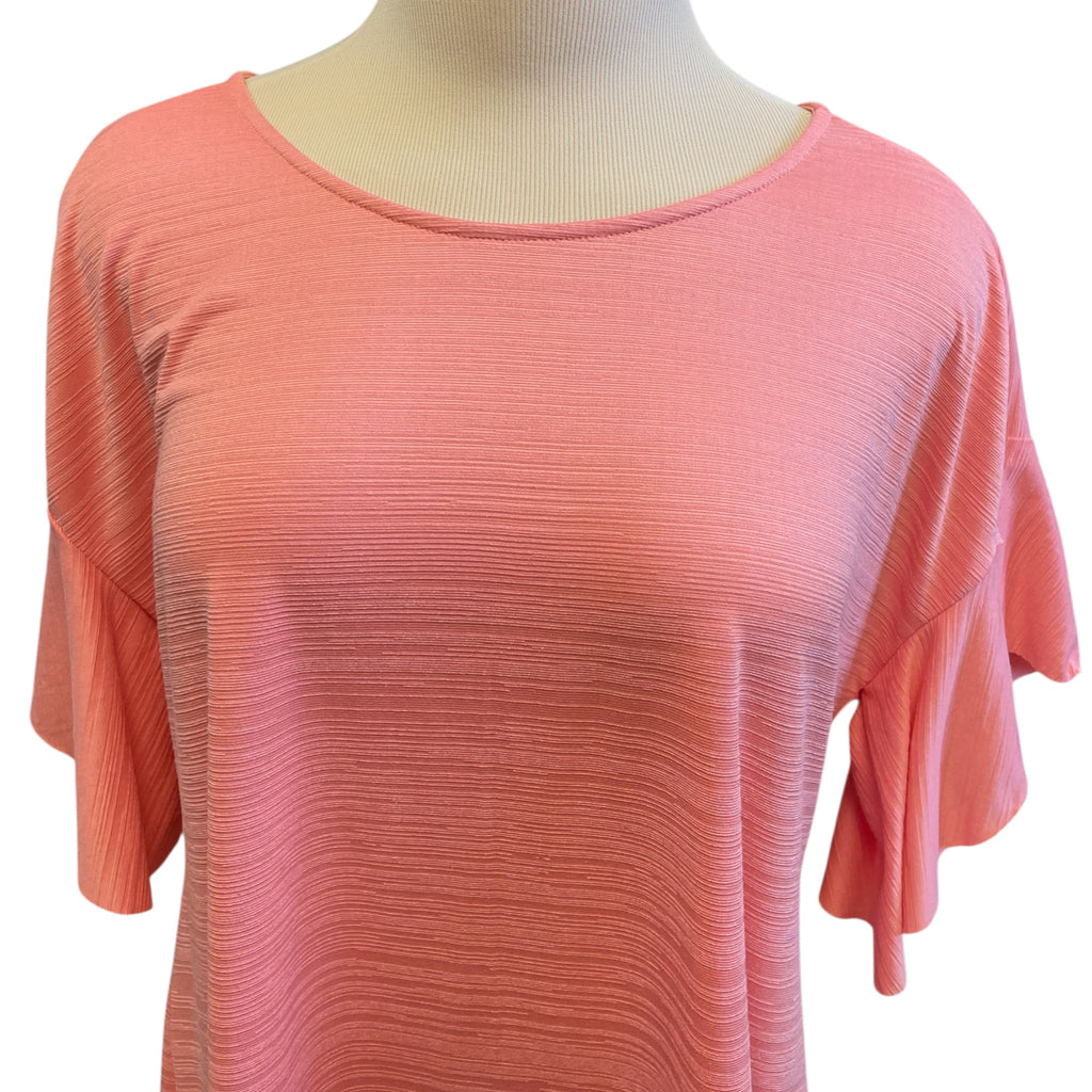Yee Light Coral Flutter Sleeve Blouse Size M - RF