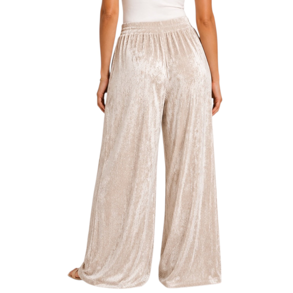 Champagne Wave Flocking Velvet Pants