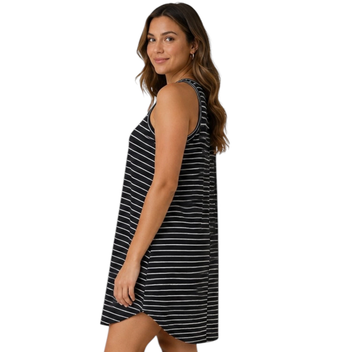 Round Neck Sleeveless Dress With Pockets