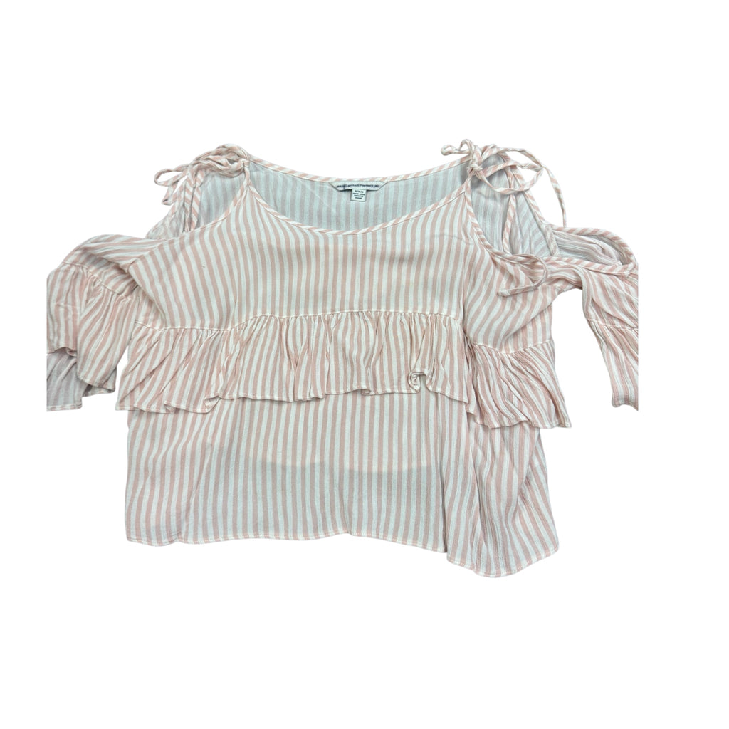 American Eagle Outfitters Pink & White Striped Top Size M - RF