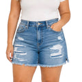 JB150122PL Patched Side Slit Cutoff Shorts