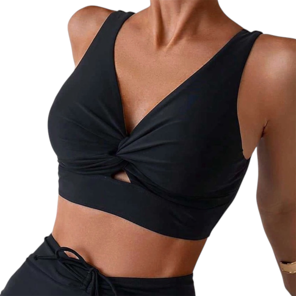 Black Boyshort Bikini- Top