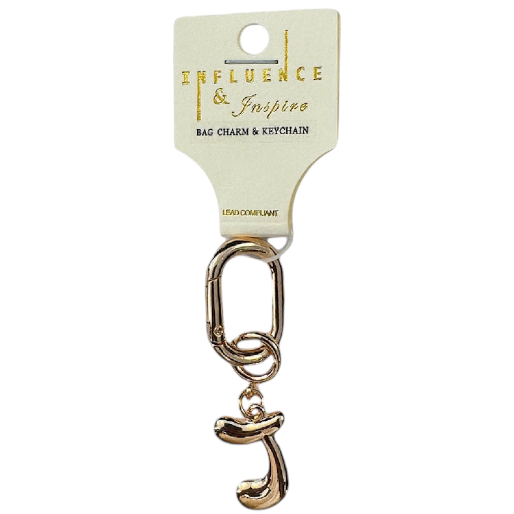 Initial Chain Charm Gold 3 inch