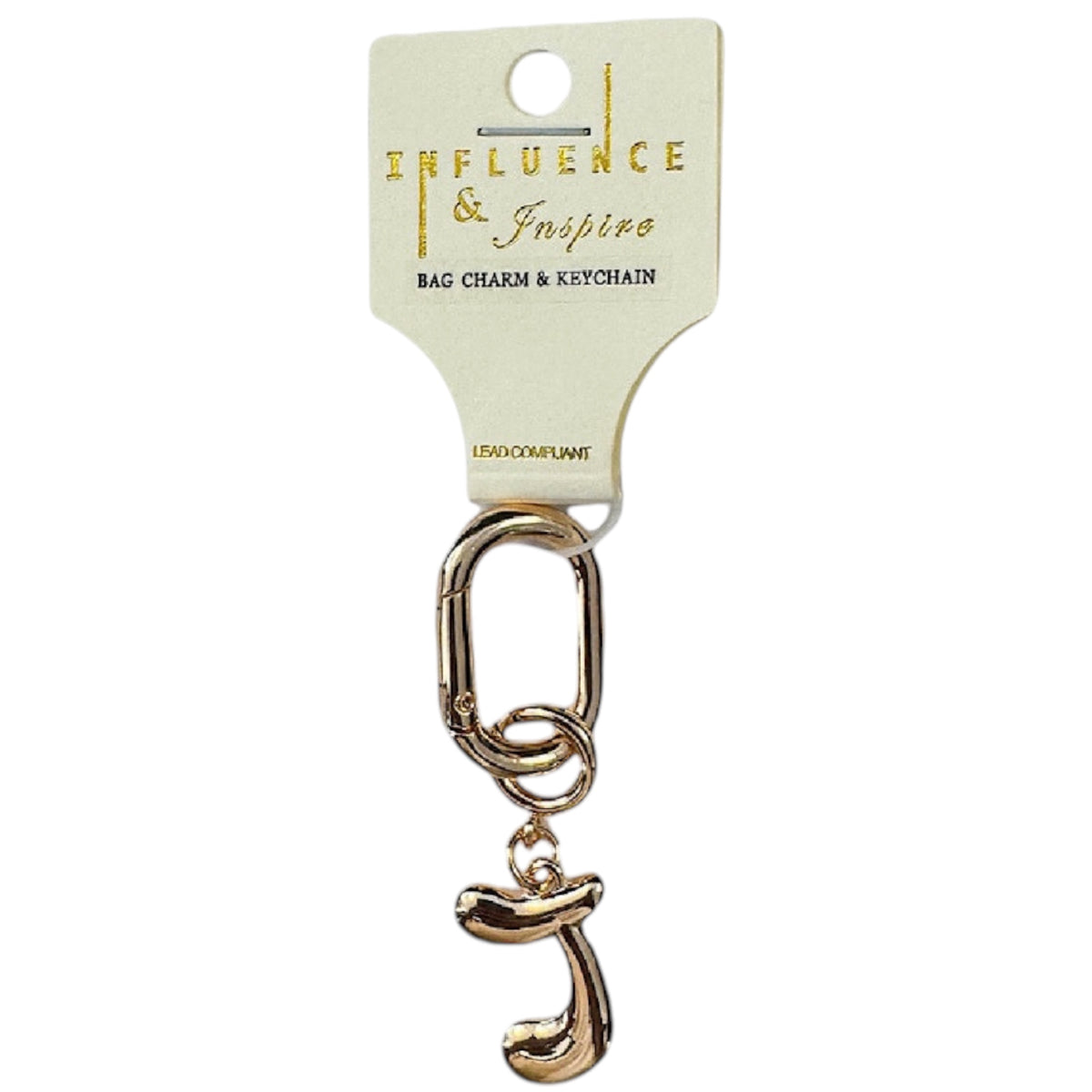 Initial Chain Charm Gold 3 inch