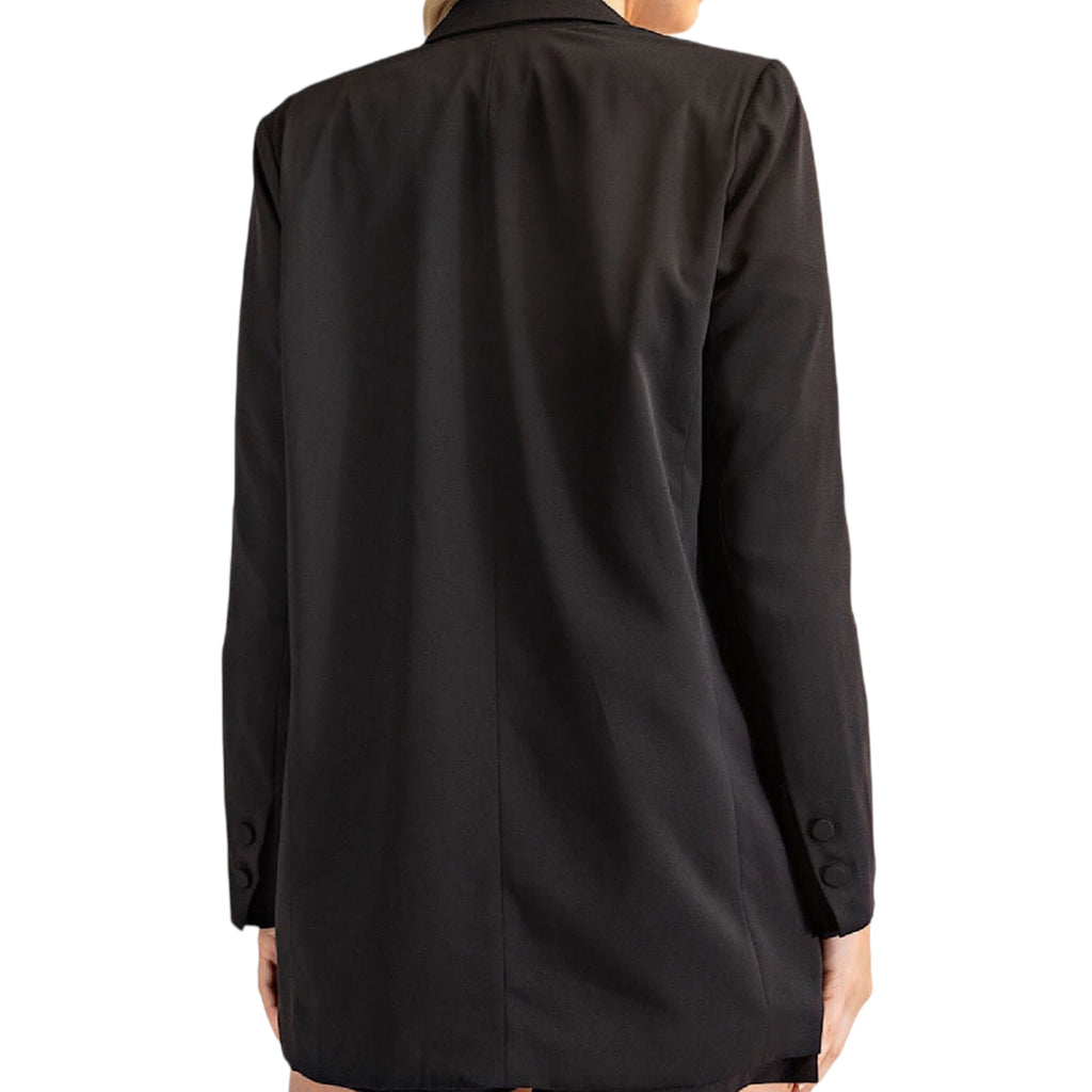 Black Satin Blazer