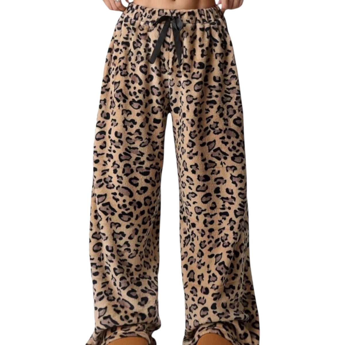 Leopard Print Straight Wide Leg Pant