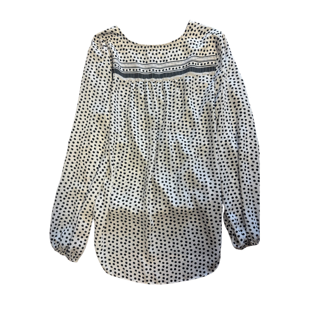 Max Studio White Multi-Pattern Long Sleeve Blouse Size L - RF
