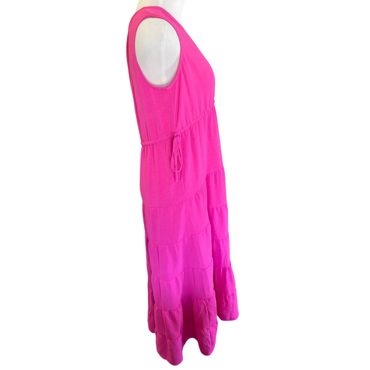 Ninety Clothing Co Hot Pink V-Neck Maxi Dress Size S - RF