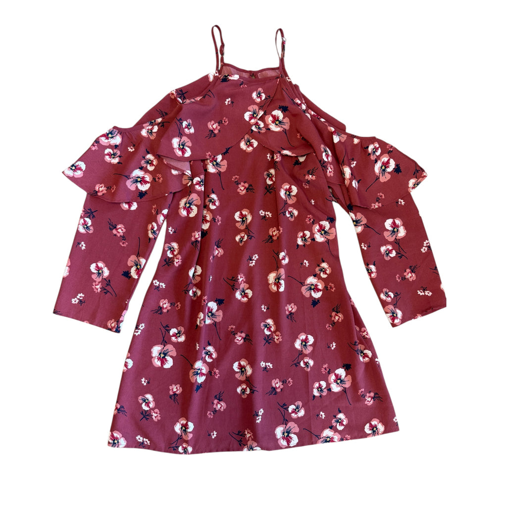 Russet Pink Floral Off Shoulder Dress Size Medium- RF