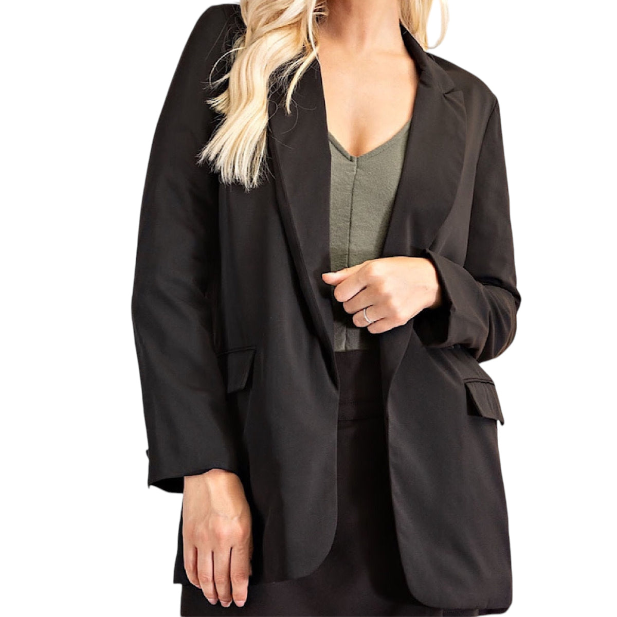 Black Satin Blazer