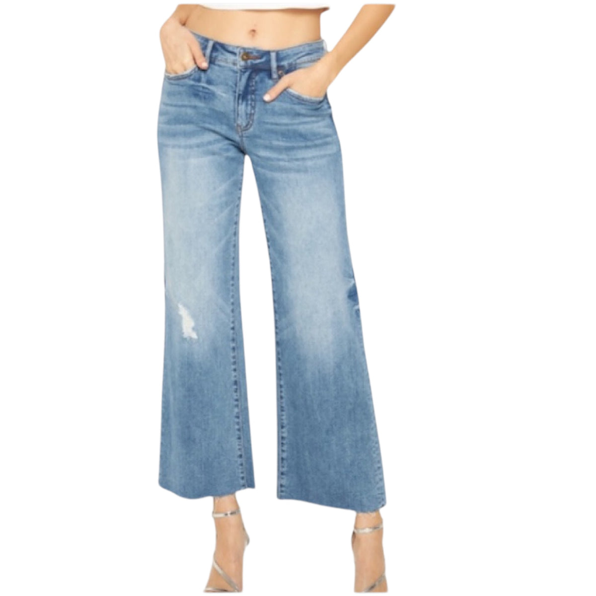 MICA MTT-W3374 Morning Blue Mid Rise Wide Leg