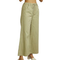 Sage Wide Leg Denim Pants W/Elastic Waist