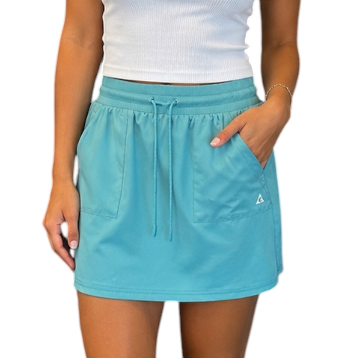 Teal Breezy Drawstring Skort S