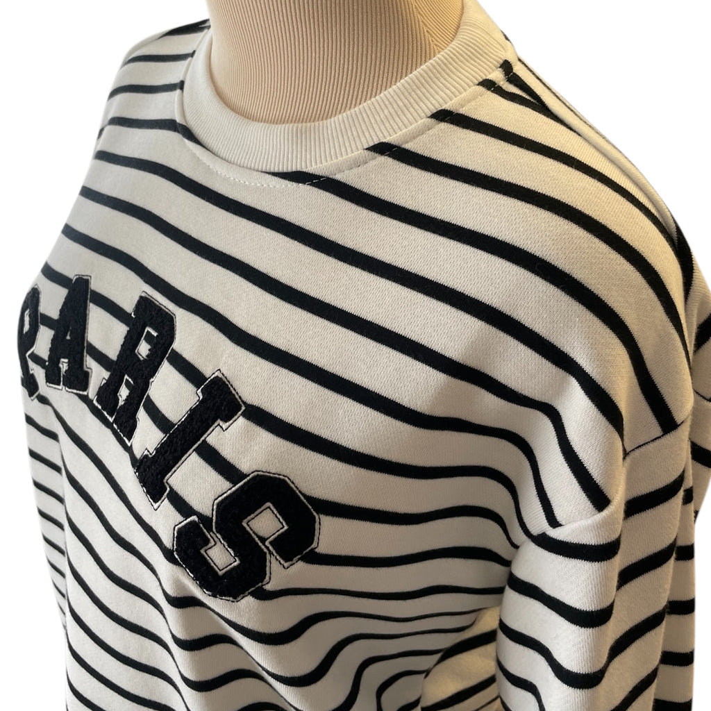 C&C California White & Black Striped 'Paris' Sweatshirt Size S - RF