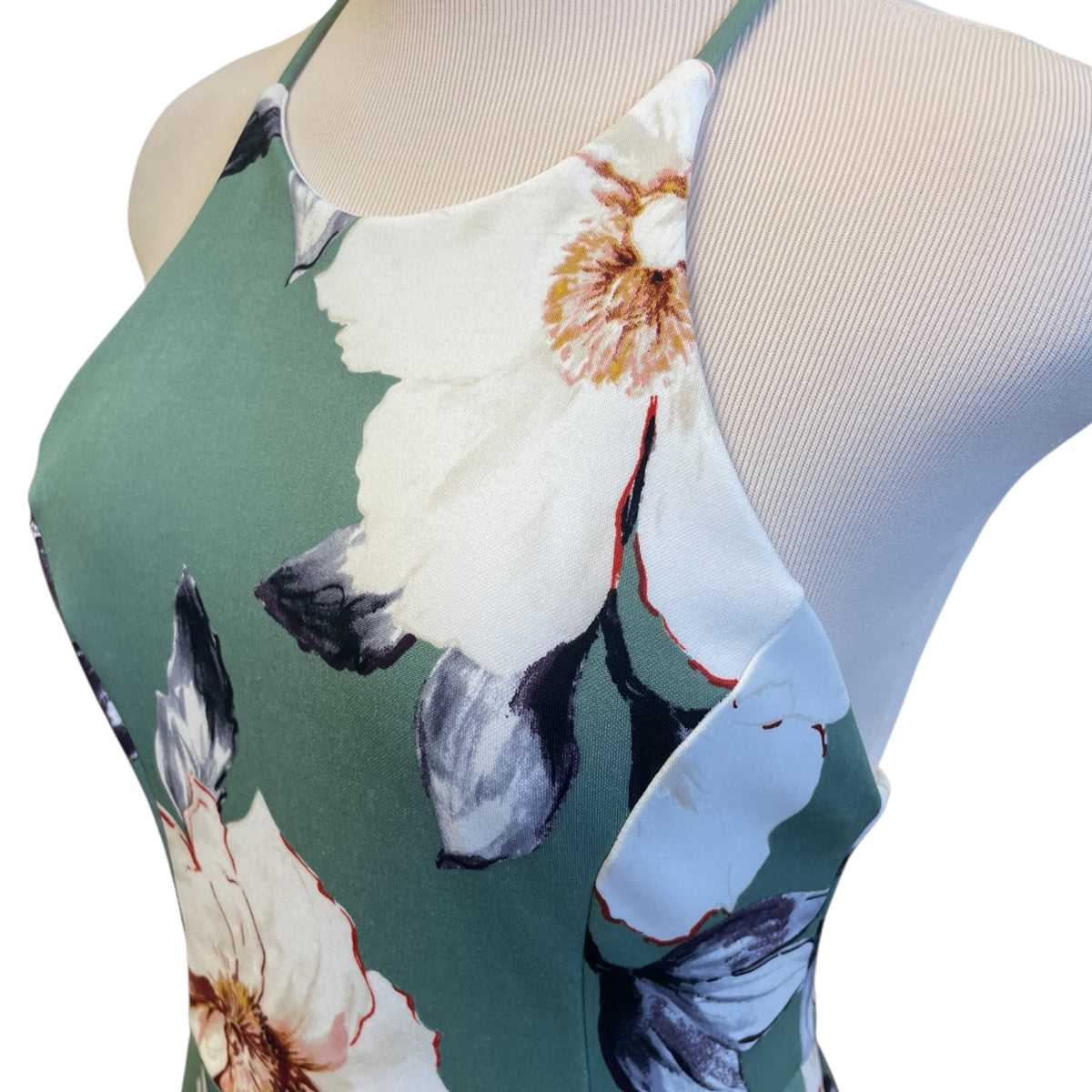 Soprano Sage Green Floral Midi Dress Size M - RF