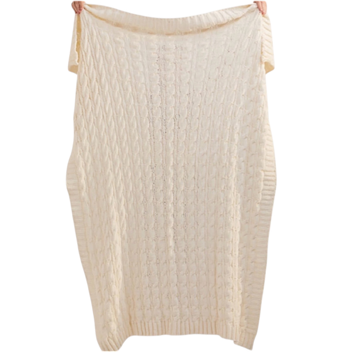Z Supply Plush Cable Knit Blanket Bone