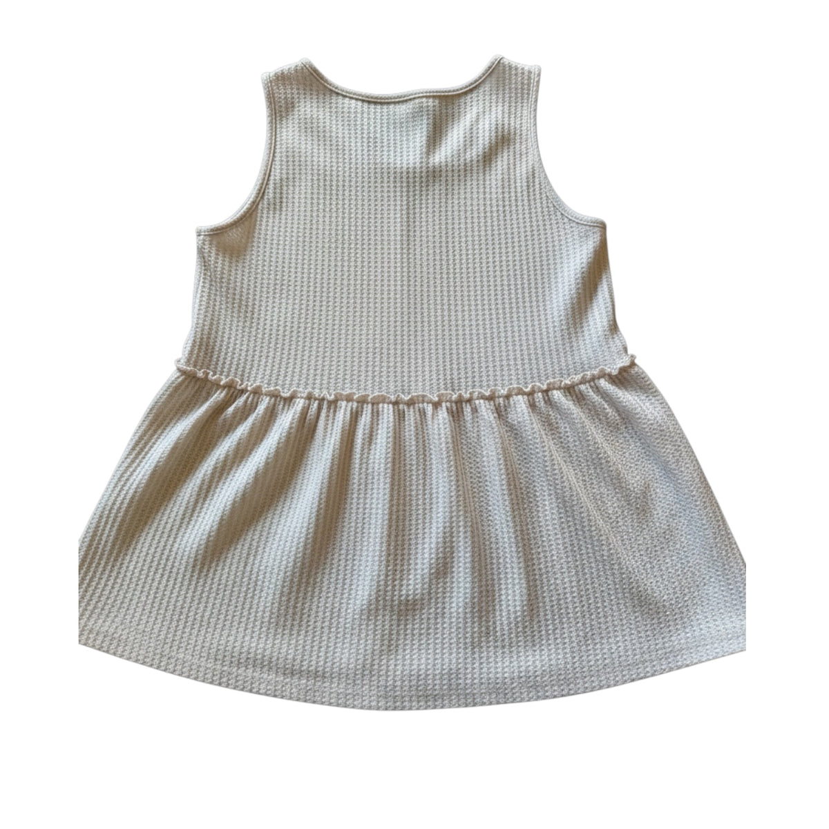 Umgee Waffle Knit Sleevless Oatmeal Top Size Large - RF