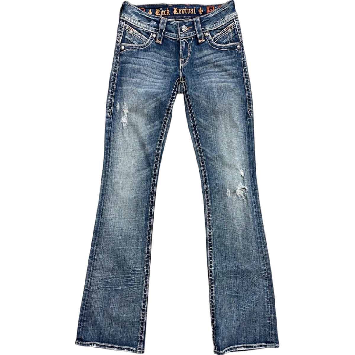 Rock Revival E8157BT2 Medium Wash Bootcut Jeans Size 26-RF