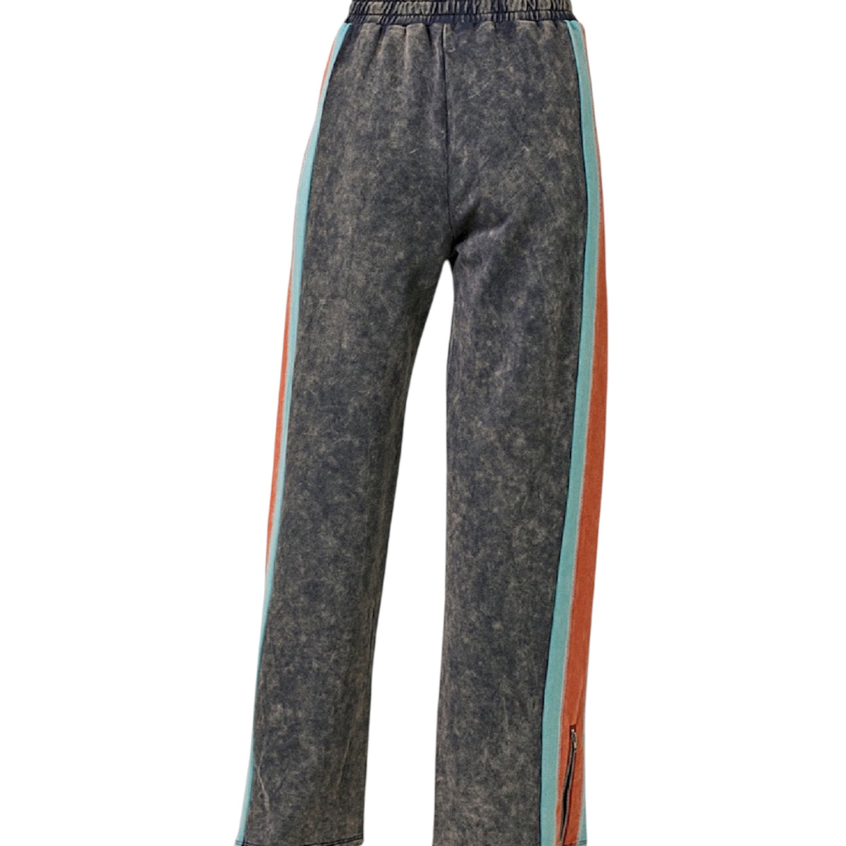 Navy Color Block Terry Pants