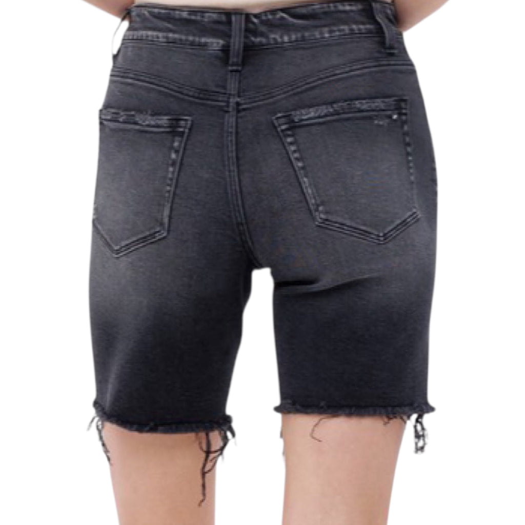 MICA Chinuri High Rise Stretch Midi Shorts MDP-H217BK