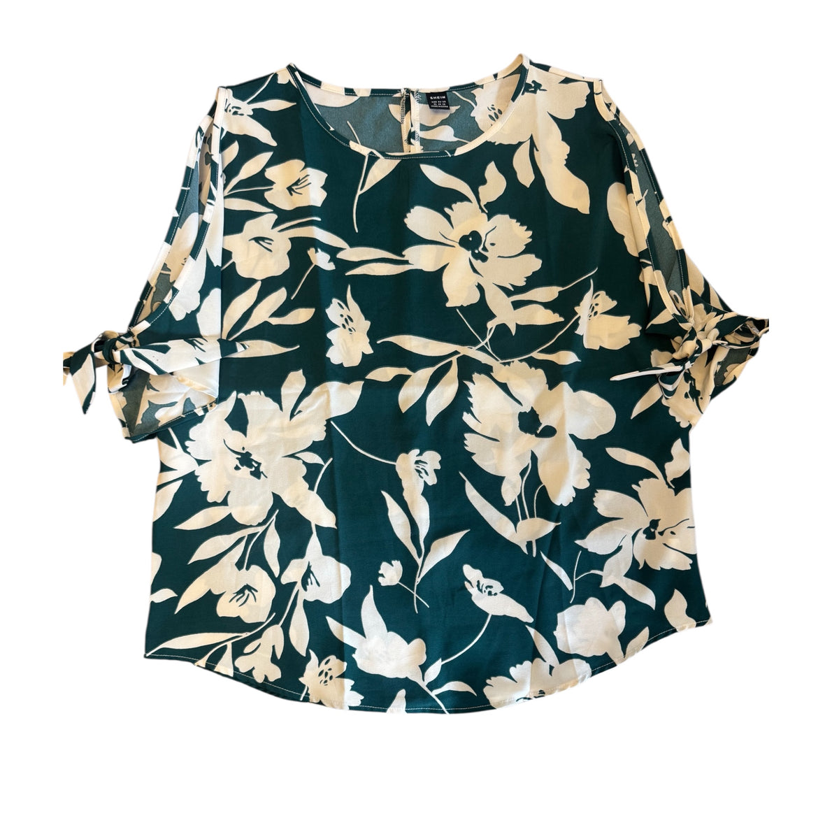 SHEIN Hunter Green Floral Blouse Size XL - RF