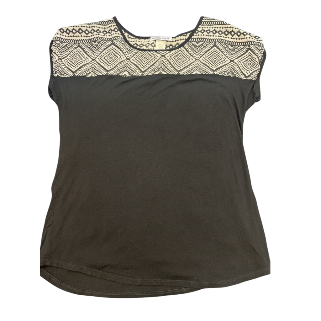 Carol Rose Black Geometric Top Size Small - RF