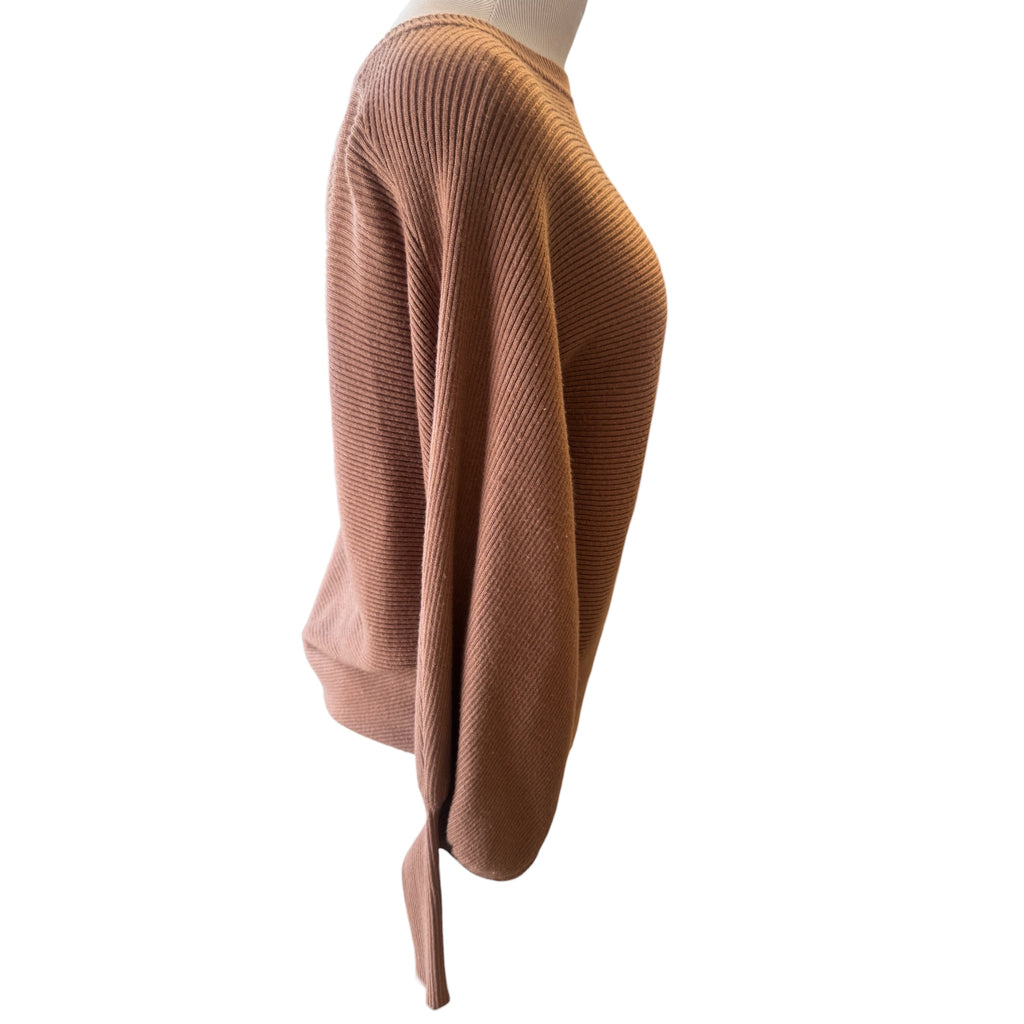 Cupio Golden Brown Ribbed Long Sleeve Sweater Size S - RF