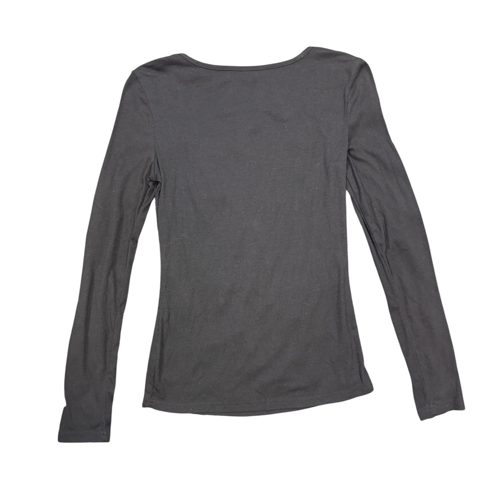 SHEIN Black Long Sleeve Peekaboo Back Top Size Small - RF