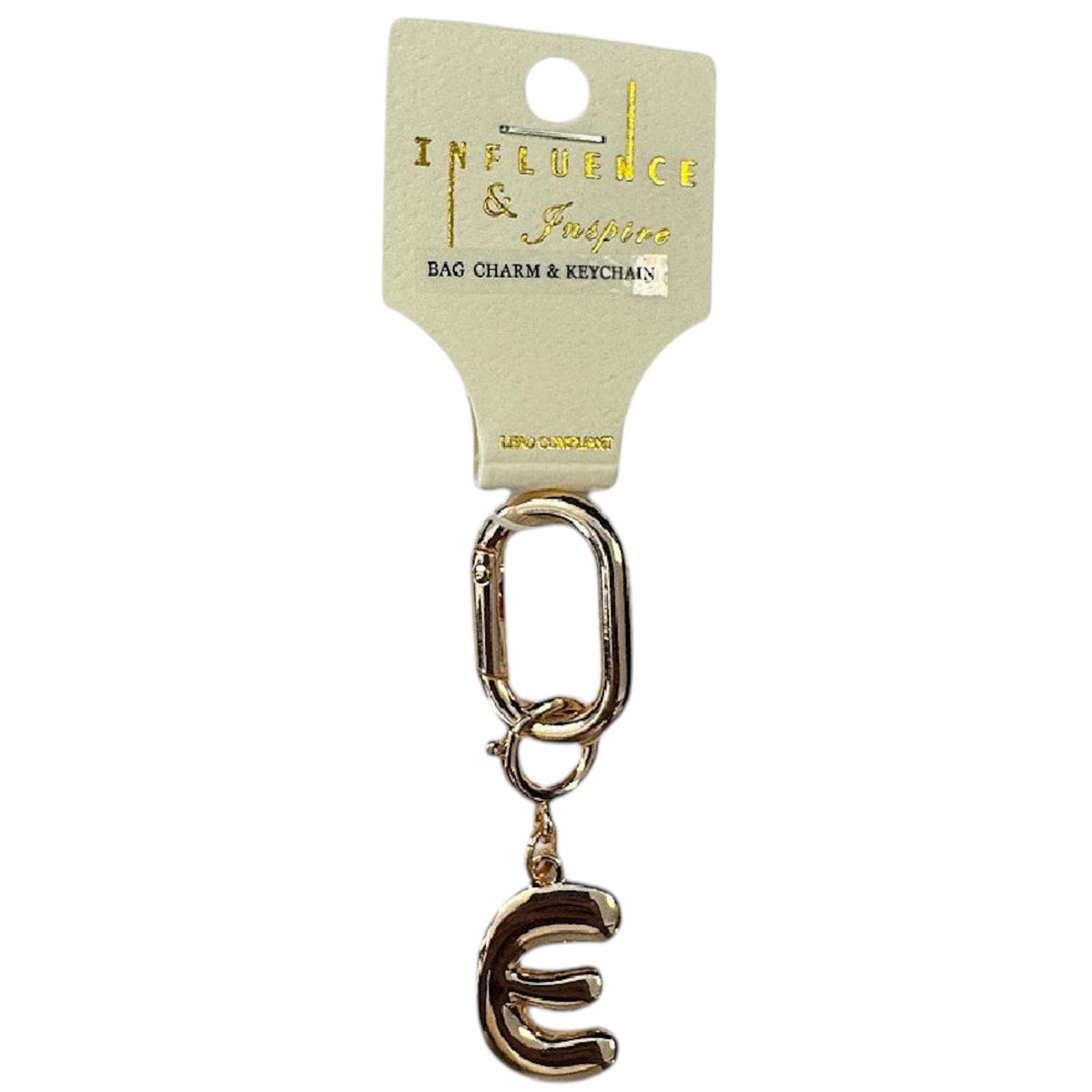 Initial Chain Charm Gold 3 inch