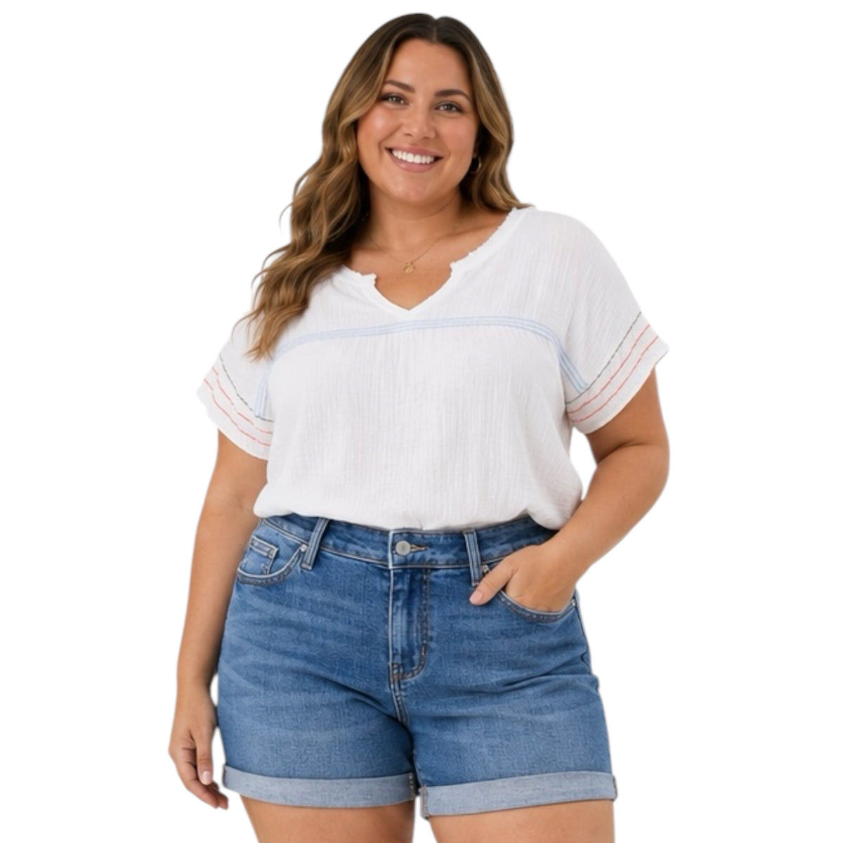 Plus JB15103PL Mid-Rise Cuffed Shorts