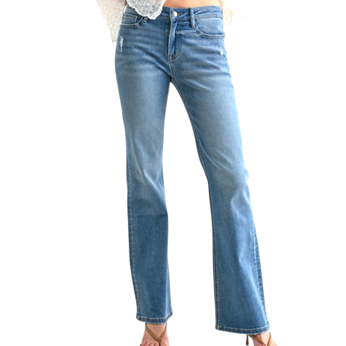 MICA MDP-B3759 Medium Wash Mid Rise Bootcut