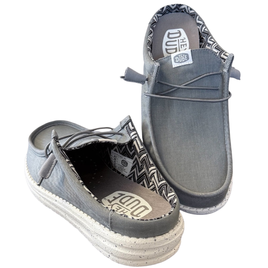 Hey Dude Wally Slip Stretch Canvas Grey