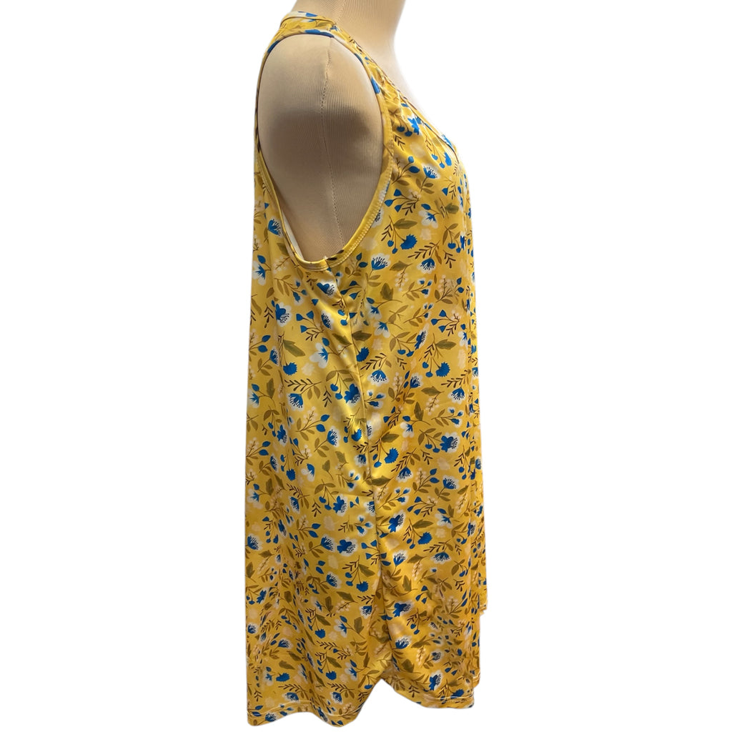 Yellow Sleeveless Floral Dress Size XXL - RF