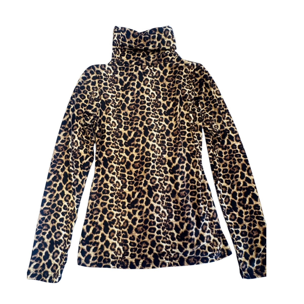 Magic Fit Leopard Print Long Sleeve Turtleneck Size Small - RF