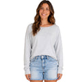 Heather Gray Wide Neck Drop Shoulder Sweater