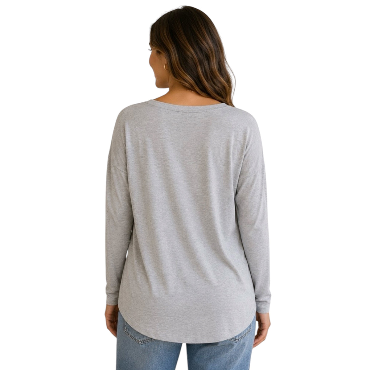V-Neck Center Seamed Soft Sweater