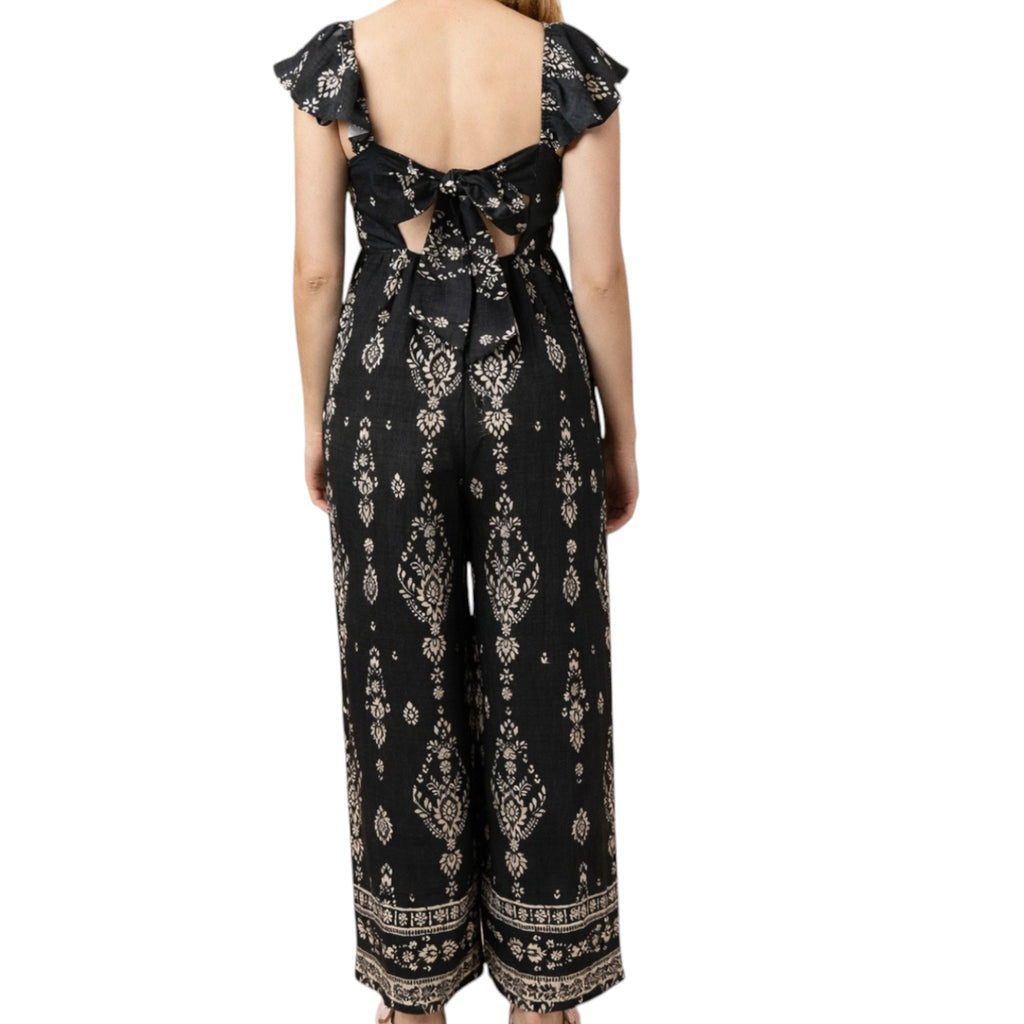Black Mix Boho Jumpsuit