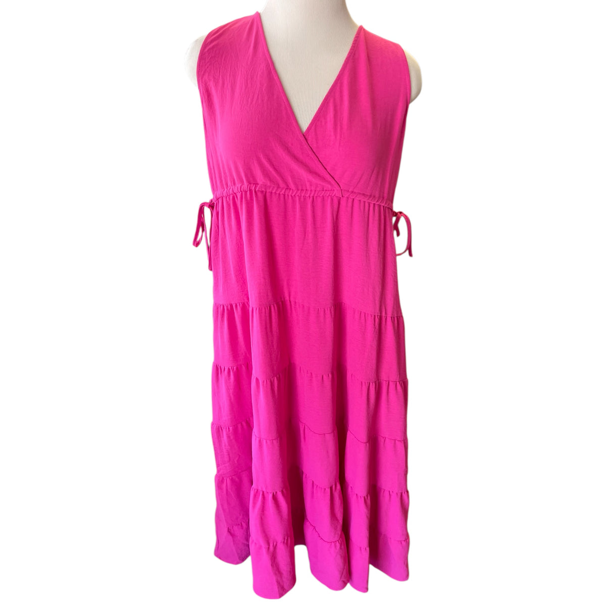 Ninety Clothing Co Hot Pink V-Neck Maxi Dress Size S - RF