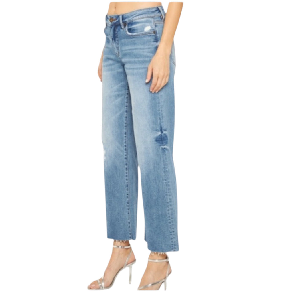 MICA MTT-W3374 Morning Blue Mid Rise Wide Leg