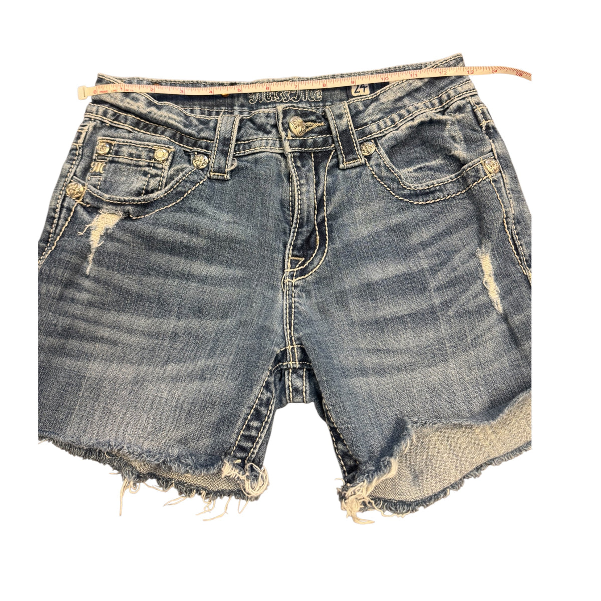 Miss Me MMJB5778P Medium Wash Denim Shorts Size 24-RF