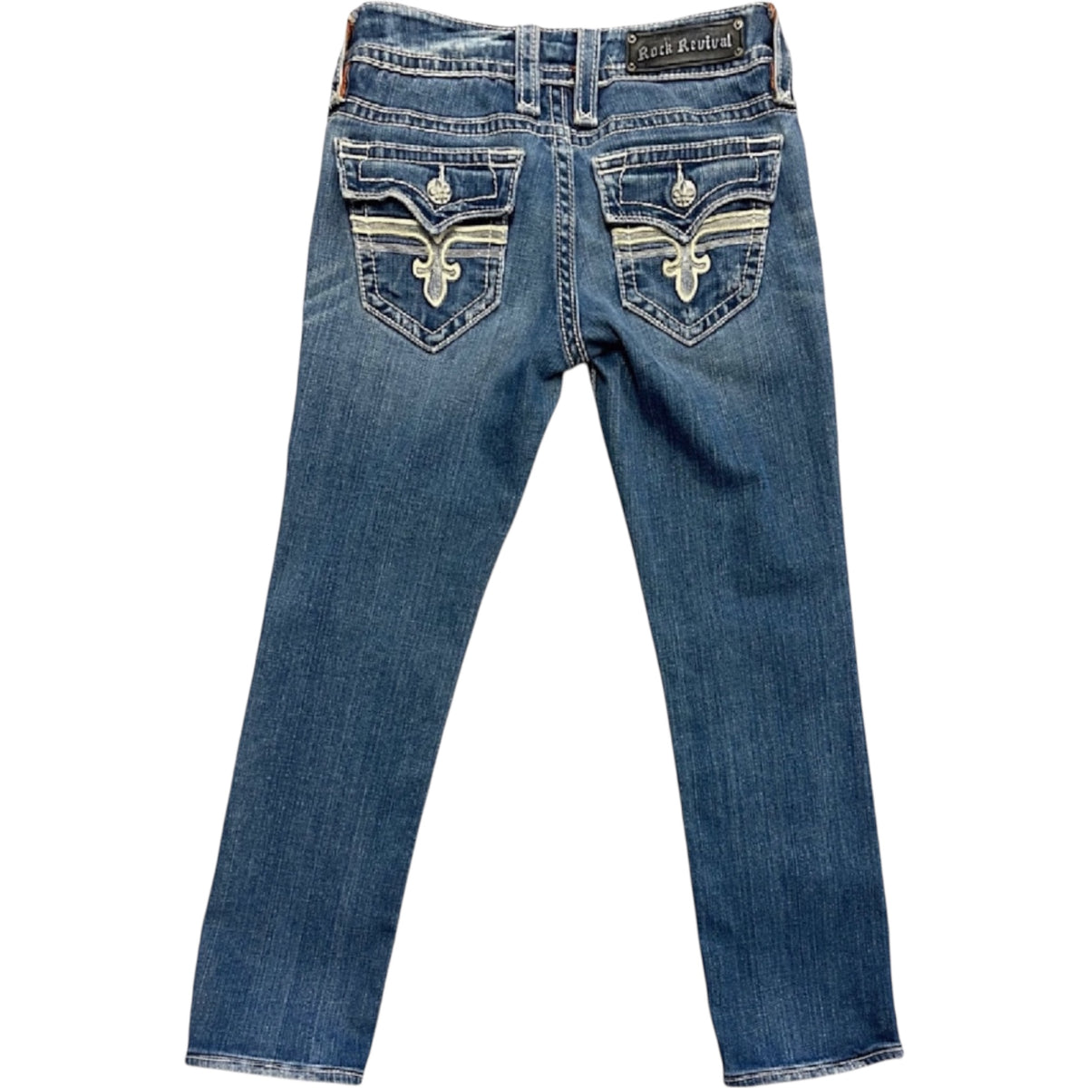 Rock Revival RRJ8126ST Medium Wash Straight Fit Jeans Size 27-RF