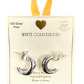 Yellow Ribbon Chunky CZ Accent Hoops