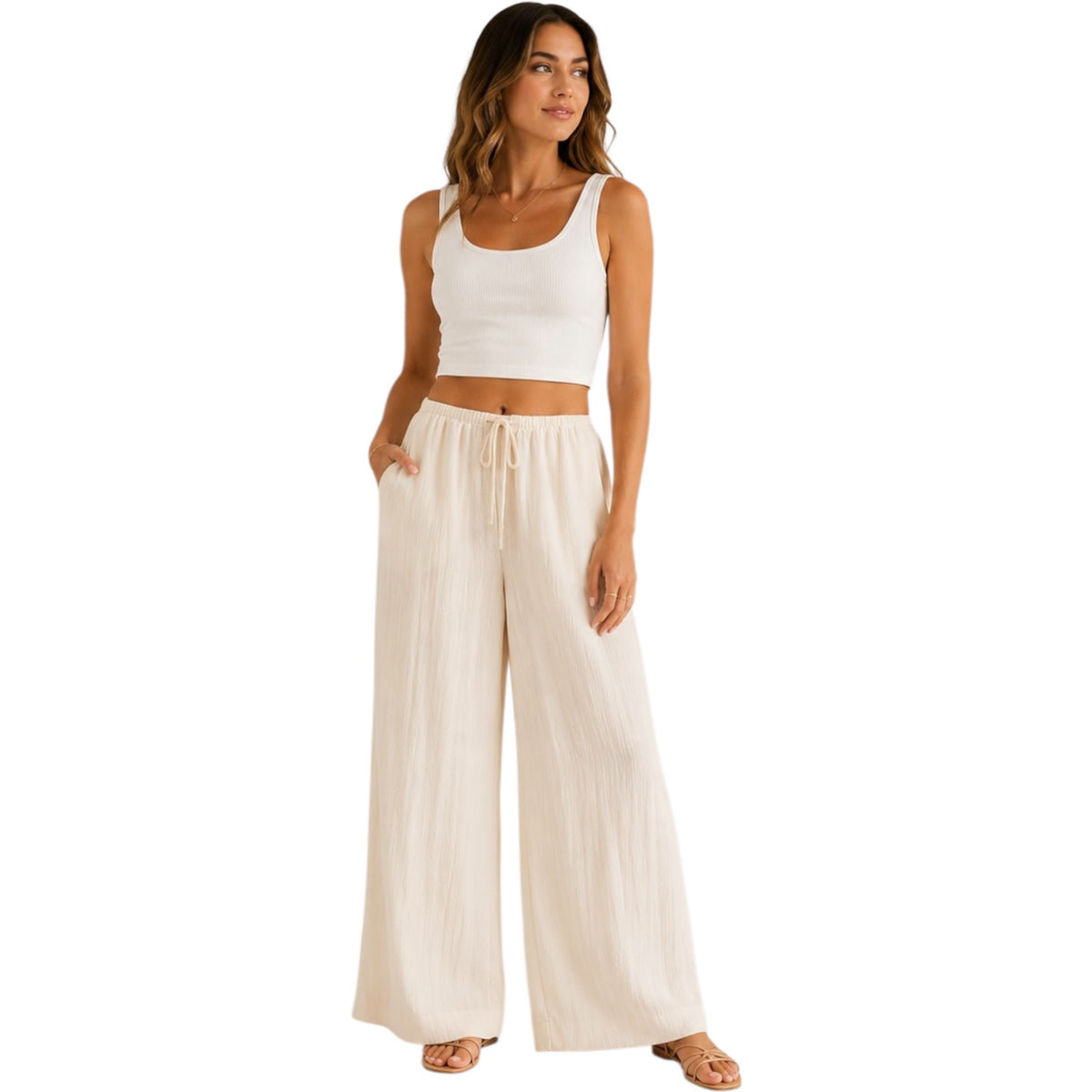 Z Supply Seashore Beach Pant Adobe White