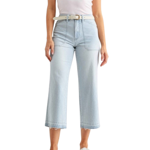 MICA MDP-W3914B High Rise Wide Leg Cropped Stripe