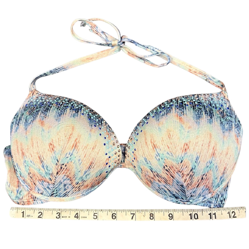 Victoria's Secret Tie Dye Bedazzled Bikini Top Size 34D -RF