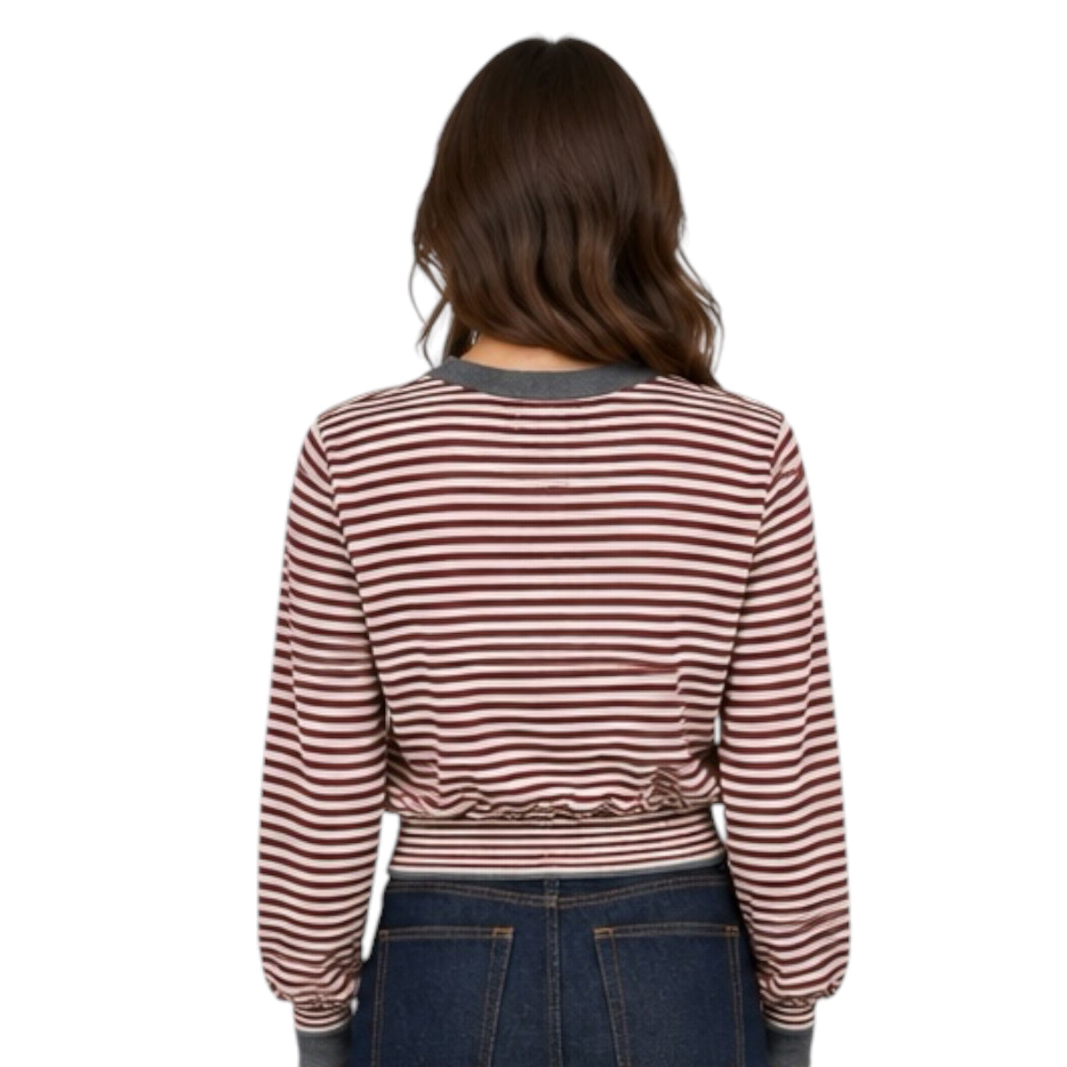 Burgundy Stripe Button Down Cardigan