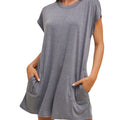 Charcoal Melange Knit Boxy Romper with Pockets