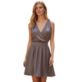 Slate Grey Satin Chiffon Dress
