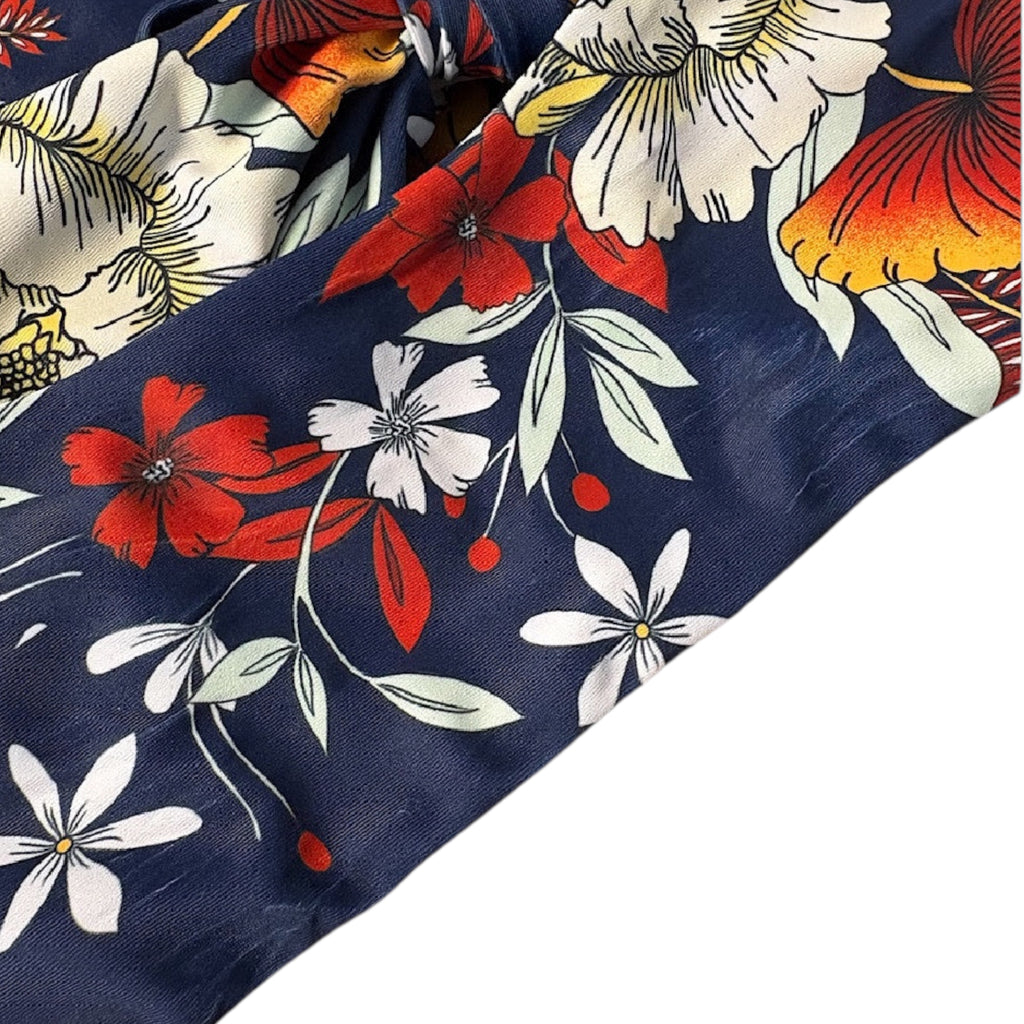 Zaful Navy Floral Two-Piece Bikini Set Size M-RF